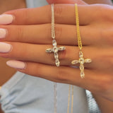 Cross Marquise Diamond Necklace