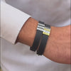 Name Plates Leather Bracelet