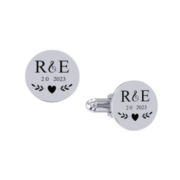 Round Engraved Cuff Links