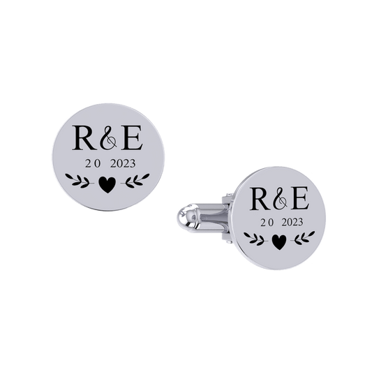 Round Engraved Cuff Links