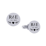 Round Engraved Cuff Links