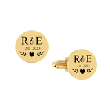 Round Engraved Cuff Links
