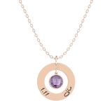 Round Pendant Birthstone Necklace