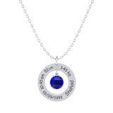 Round Pendant Birthstone Necklace