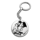 Round Photo Engraved Keychain