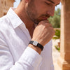 Square Plate Leather Bracelet