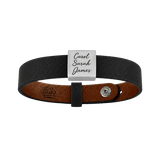 Square Plate Leather Bracelet