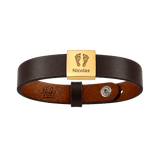 Square Plate Leather Bracelet