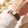 Square Plate Leather Bracelet