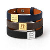 Square Plate Leather Bracelet