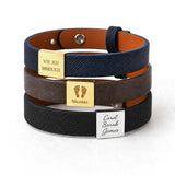 Square Plate Leather Bracelet