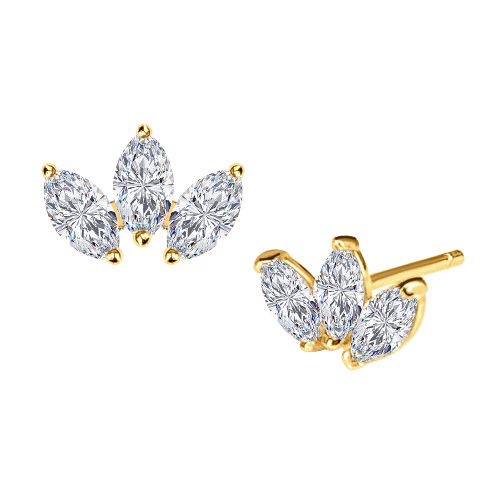 Trio Marquise Diamond Studs