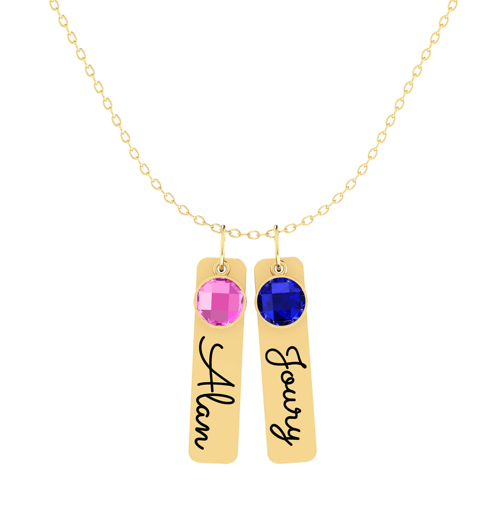 Flat Bar Birthstone Necklace