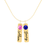 Flat Bar Birthstone Necklace