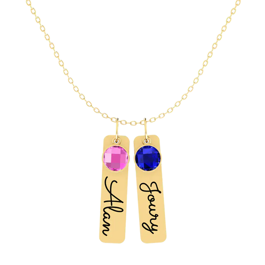 Flat Bar Birthstone Necklace