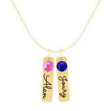 Flat Bar Birthstone Necklace