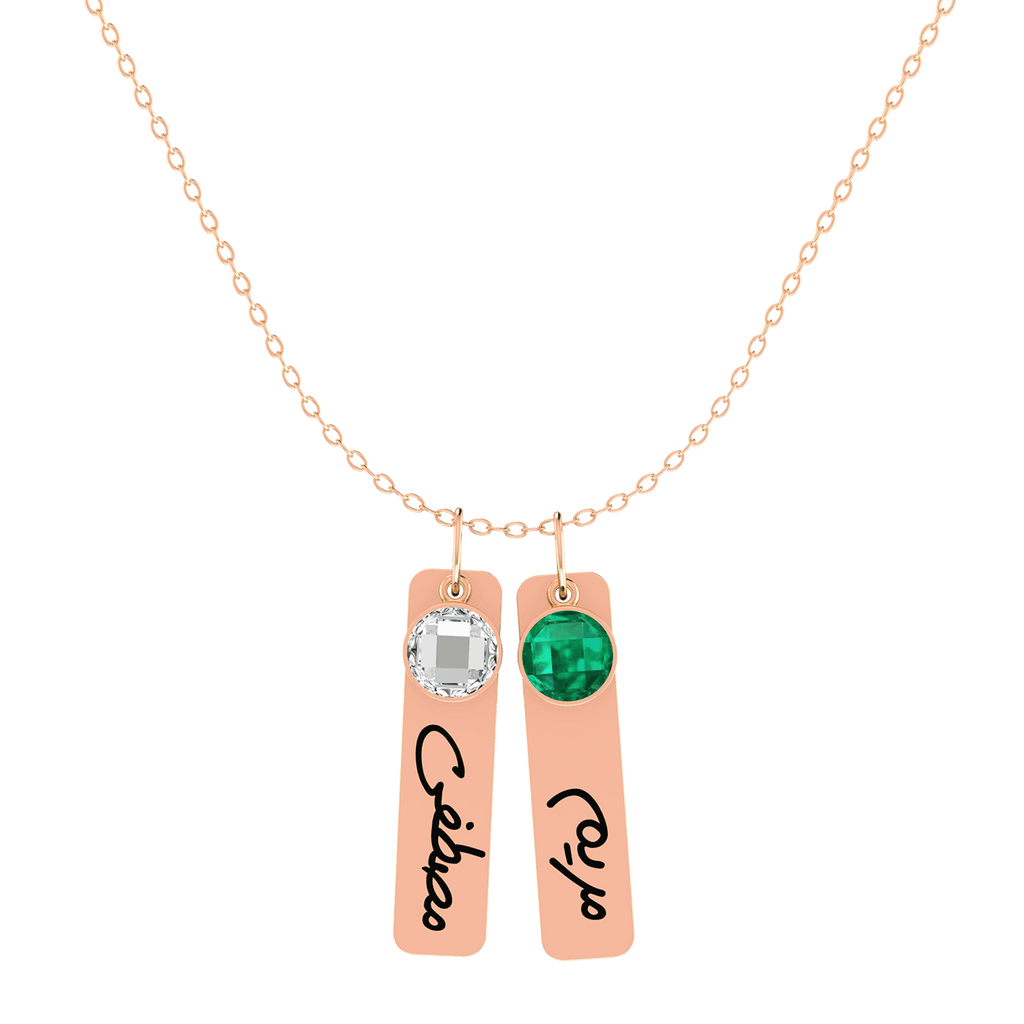 Flat Bar Birthstone Necklace