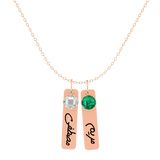 Flat Bar Birthstone Necklace