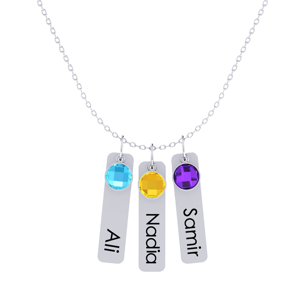 Flat Bar Birthstone Necklace