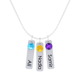 Flat Bar Birthstone Necklace