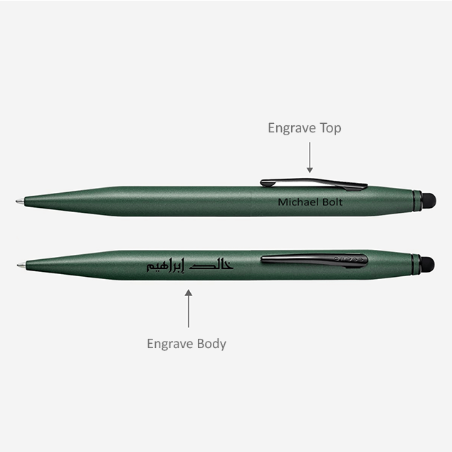 Cross Tech 2 Ballpoint Pens Pen Green / Engraved - Pegor Jewelry