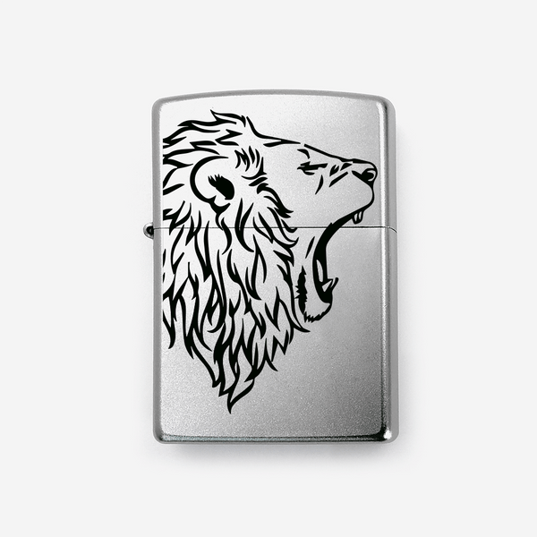 Lion Roaring Zippo Lighter Lighter Brushed - Pegor Jewelry