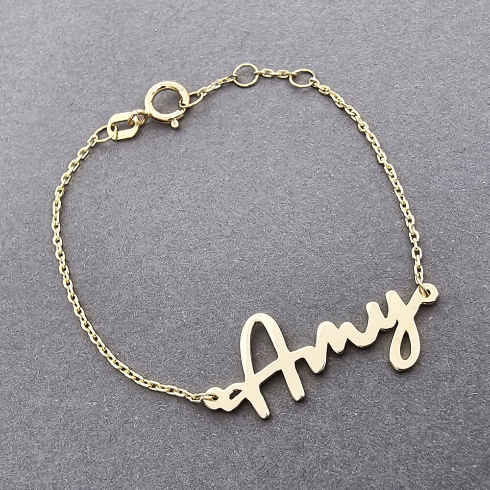 18K Gold Baby Name Bracelet - Pegor Jewelry