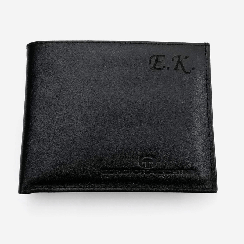 Sergio Tacchini Black Wallet Wallets Engraved - Pegor Jewelry
