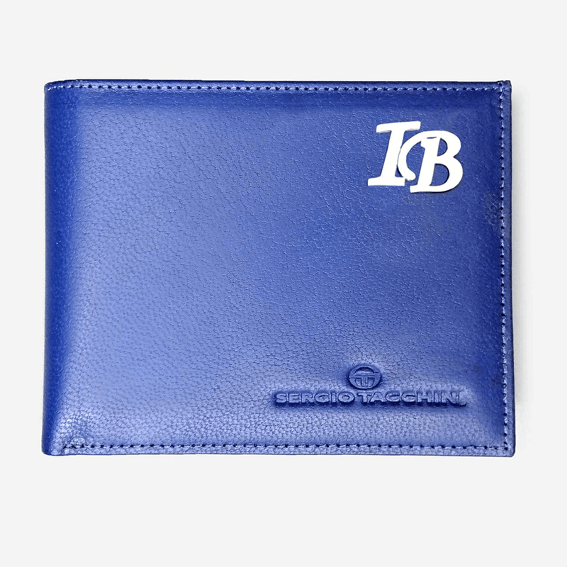 Sergio Tacchini Navy Blue Wallet Wallets Silver Initials - Pegor Jewelry