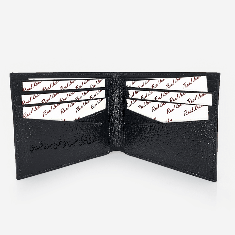 Slim Cut Leather Wallet Wallets Patterned Black / Engraved - Pegor Jewelry