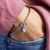 Love Knot Silver Bangle Bracelet