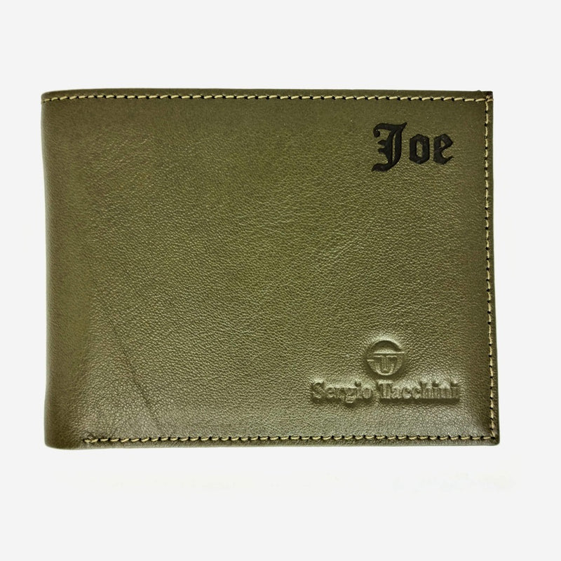 Sergio Tacchini Olive Green Wallet Wallets Engraved - Pegor Jewelry