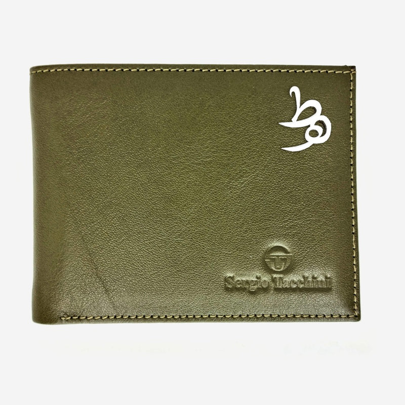 Sergio Tacchini Olive Green Wallet Wallets Silver Initials - Pegor Jewelry