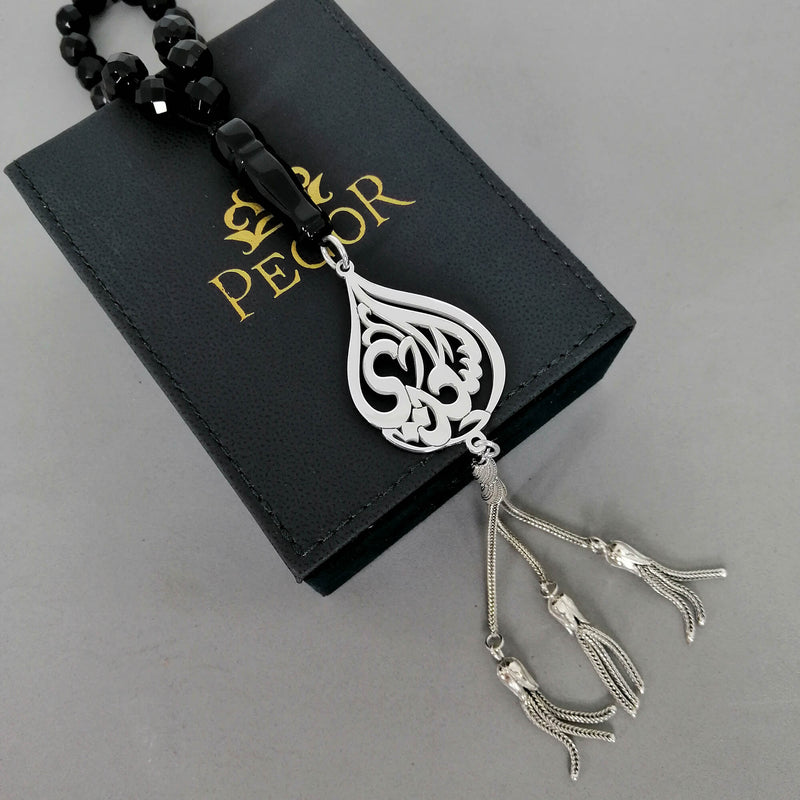Arabic Calligraphy Name Masbaha Masbaha Pear / 3.5 cm - Small - Pegor Jewelry