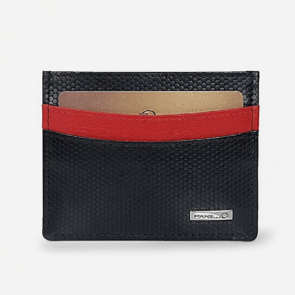 Parejo Leather Credit Card Holder Credit Card Holder Red / Pattern - Pegor Jewelry