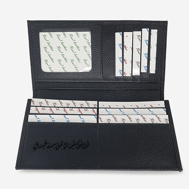 Slim Cut Long Wallet Wallets Patterned Black / Engraved - Pegor Jewelry