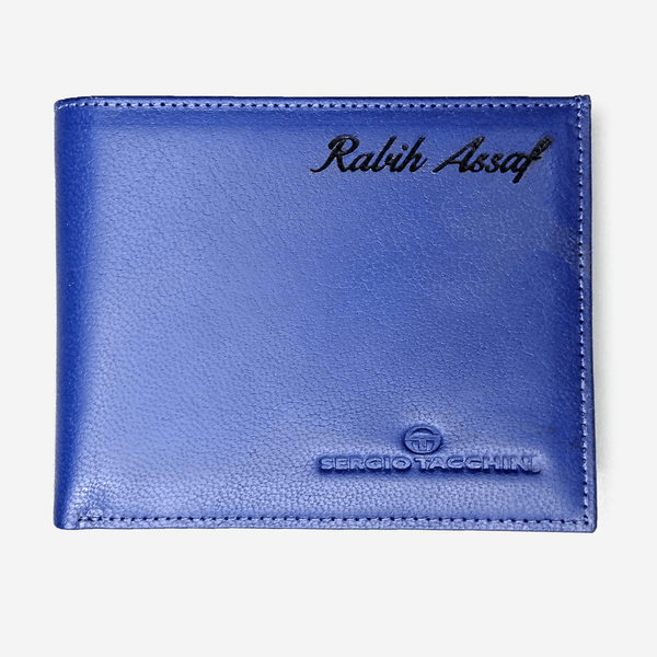 Sergio Tacchini Navy Blue Wallet Wallets Engraved - Pegor Jewelry