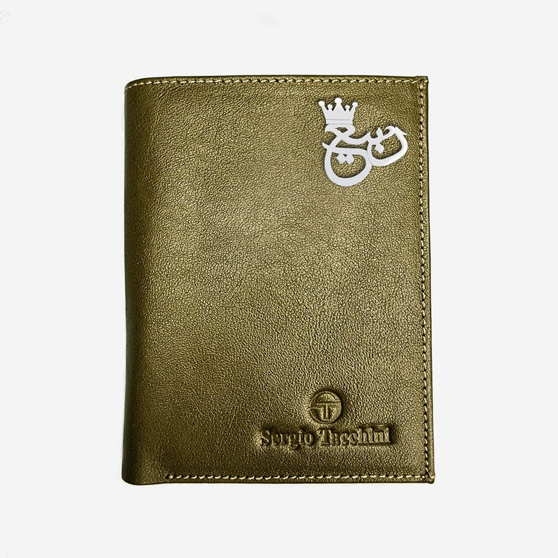 Sergio Tacchini Olive Green Vertical Wallet Wallets Silver Name - Pegor Jewelry
