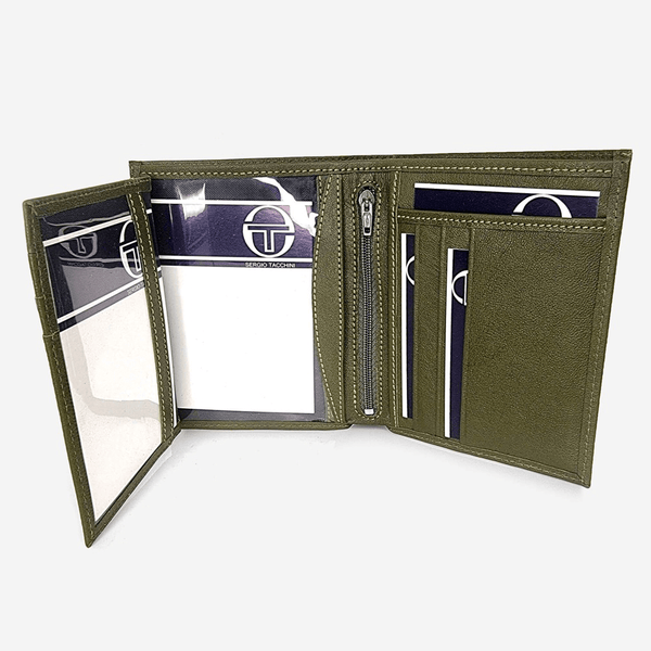 Sergio Tacchini Olive Green Vertical Wallet Wallets - Pegor Jewelry