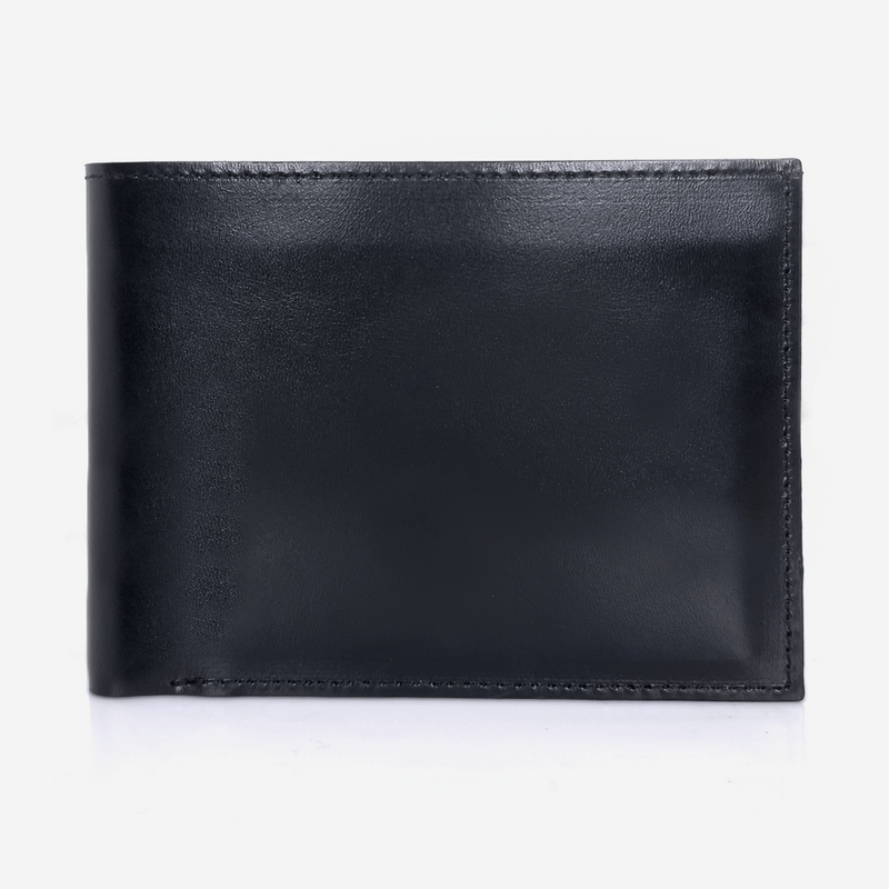 Slim Cut Leather Wallet Wallets Plain Black / Classic - Pegor Jewelry